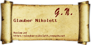 Glauber Nikolett névjegykártya